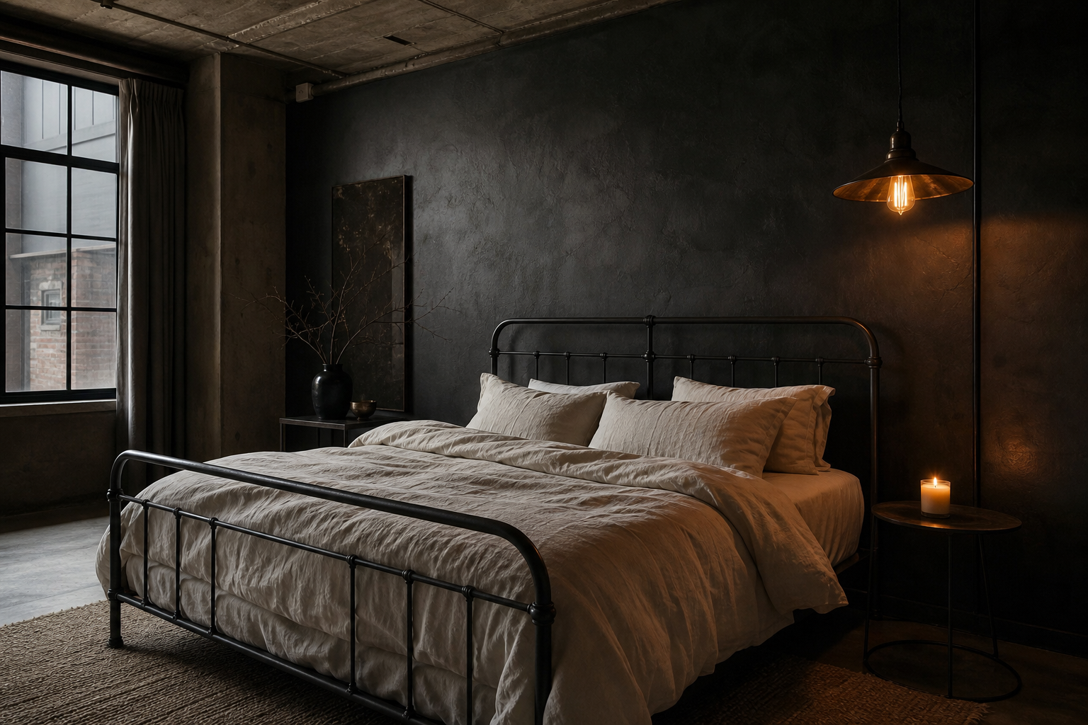 Camera da letto loft scuro